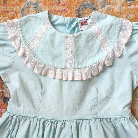 Fruit of the Loom 60's Vintage Rare Bib Collar Babydoll Dress Baby Blue 2T - Picture 2 of 13